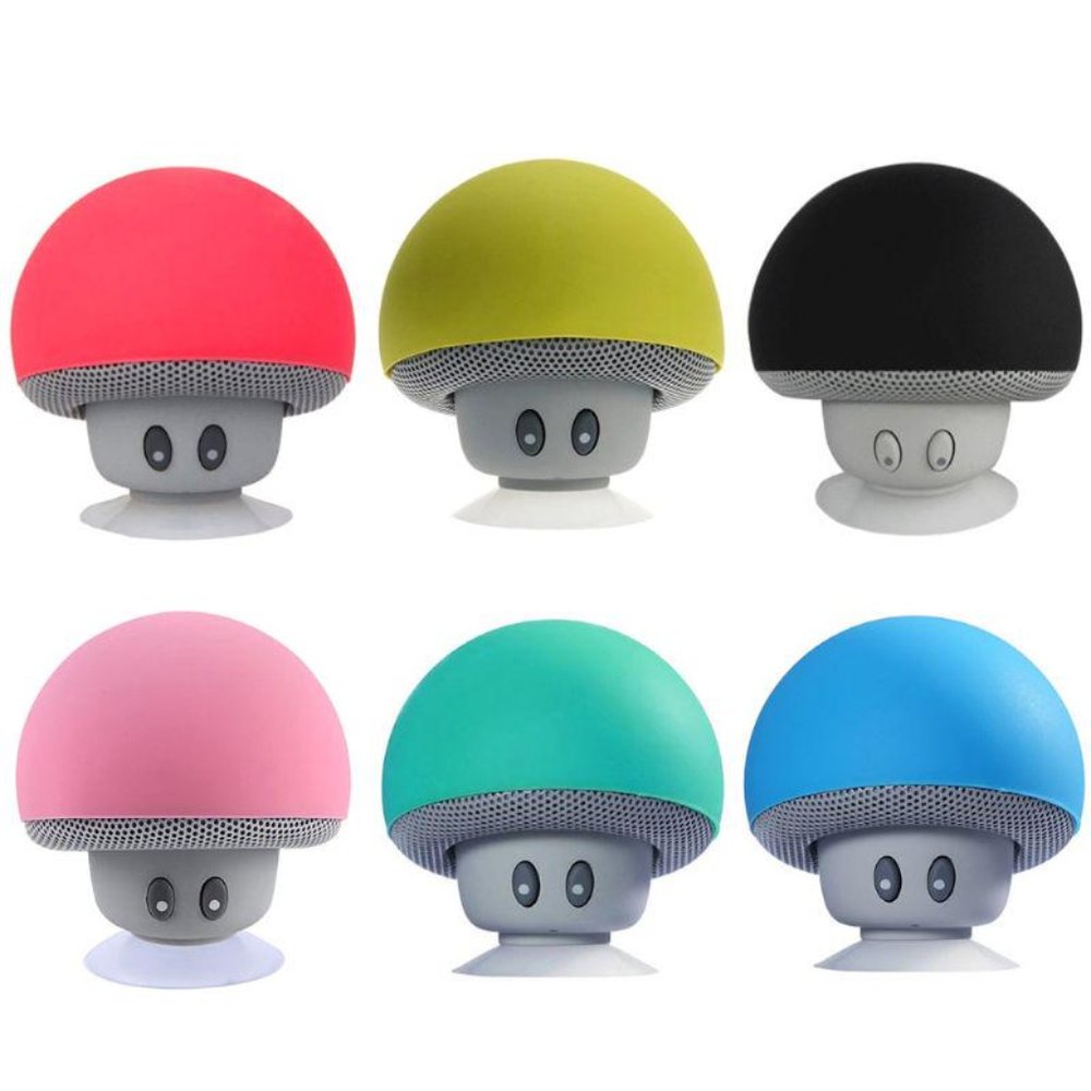 Cute Mini Mushroom Wireless Speaker with Mic and suction cup base! New in Box!